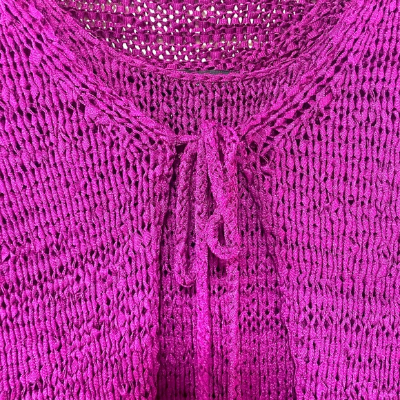 Karen Kane Purple Nylon Knit Tie Cardigan And Tank Top Set Sz PS - Picture 9 of 9